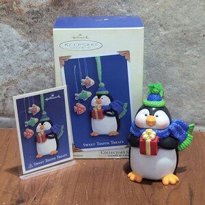 Hallmark Christmas Ornament Cute Penguin Cookie Jar Sweet Tooth Treats Collector